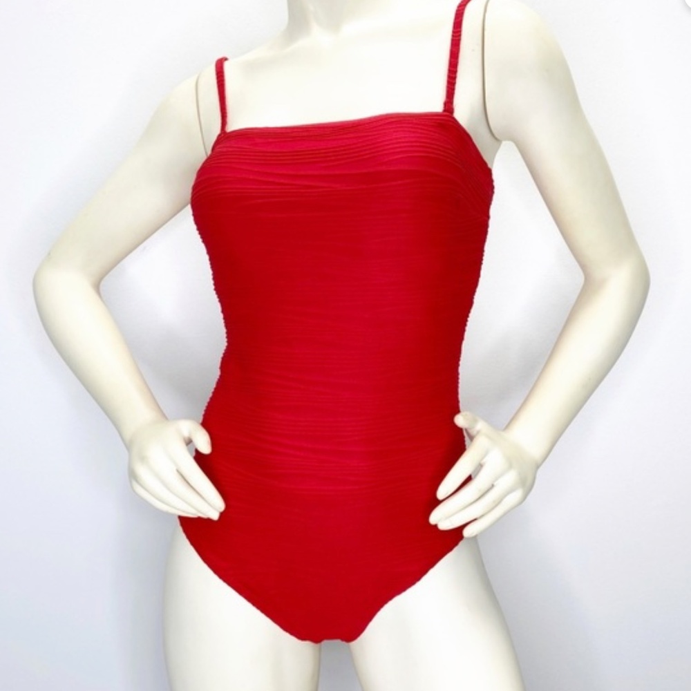 Gottex Red Textured One Piece Swimsuit